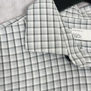 Nordstrom Rack Men's XL Traditional Fit Gray Plaid Button Down Shirt